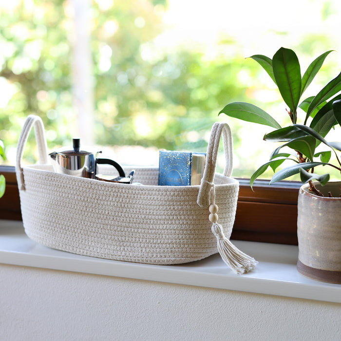 Baumwollkorb Badezimmer, Korb für Toilettenpapier, HMF 39030-38CM-30, 38,5x15,5x14cm