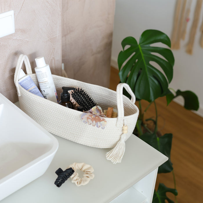 Baumwollkorb Badezimmer, Korb für Toilettenpapier, HMF 39030-38CM-30, 38,5x15,5x14cm