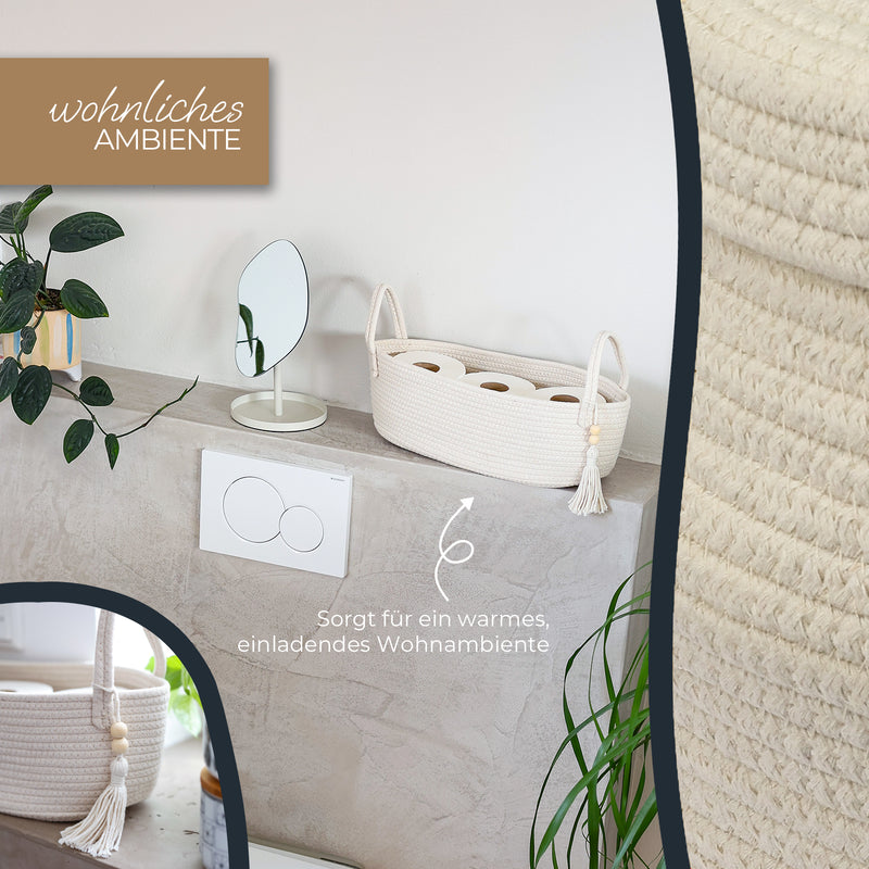 Baumwollkorb Badezimmer, Korb für Toilettenpapier, HMF 39030-38CM-30, 38,5x15,5x14cm