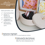 HMF Aufbewahrungskorb mit Deckel 25,5 x 11,5 cm in Creme