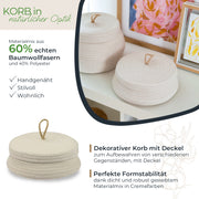Aufbewahrungskorb mit Deckel in Creme