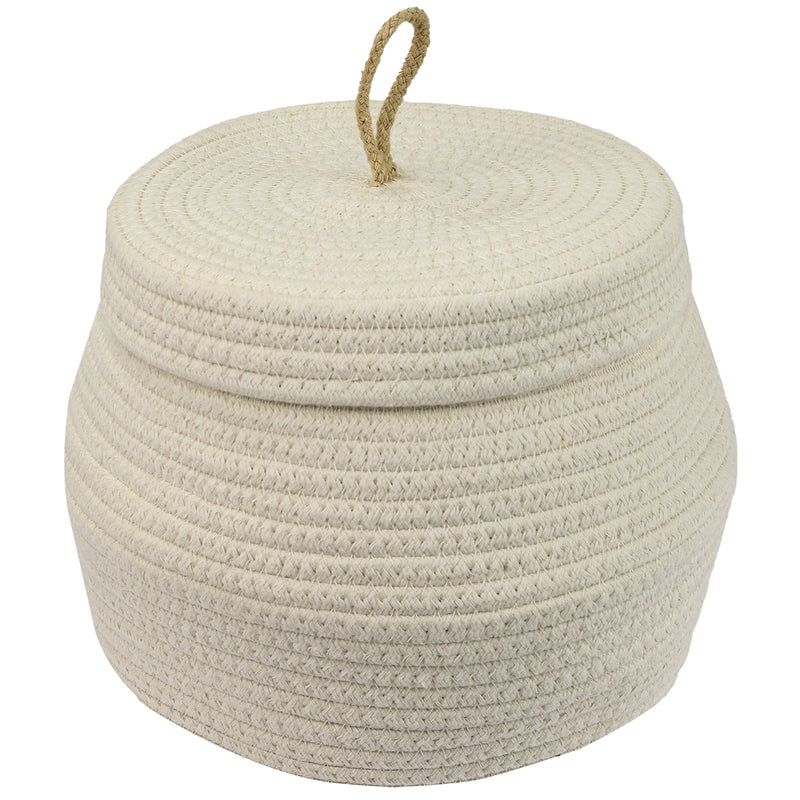HMF Aufbewahrungskorb mit Deckel 25,5 x 19 cm in Creme