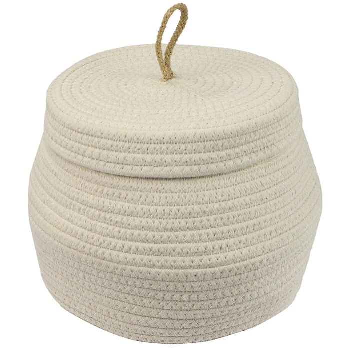 HMF Aufbewahrungskorb mit Deckel 25,5 x 19 cm in Creme