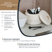 HMF Aufbewahrungskorb mit Deckel 25,5 x 19 cm in Creme