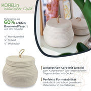 HMF Aufbewahrungskorb mit Deckel 25,5 x 19 cm in Creme