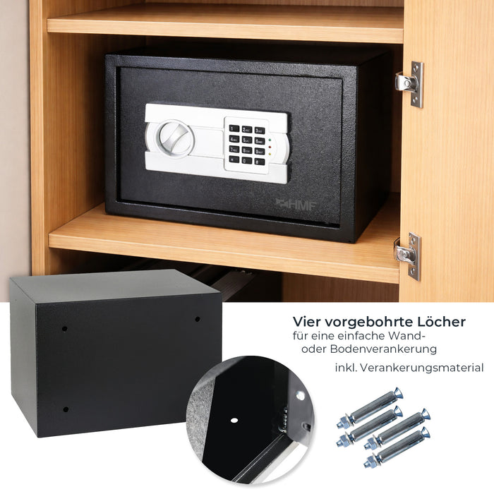 Möbeltresor mit Elektronikschloss von HMF mit den Maßen 35 x 25 x 25 cm in Anthrazit