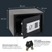 Möbeltresor mit Elektronikschloss von HMF mit den Maßen 35 x 25 x 25 cm in Anthrazit