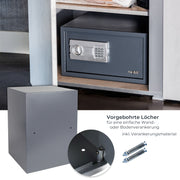 Möbeltresor mit Elektronikschloss von HMF mit den Maßen 50 x 35 x 31 cm in Anthrazit