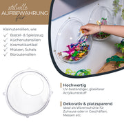 Acrylhalbkugel als Wandregal von HMF mit einem Hängedisplay von Ø 32 cm