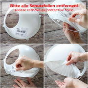 Acrylhalbkugel als Wandregal von HMF mit einem Hängedisplay von Ø 32 cm