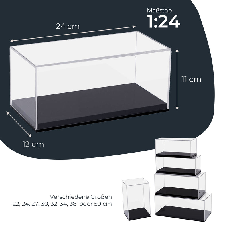 Acryl Vitrine für Modellautos Figuren HMF 46801 24 x 12 x 11 cm quer robust
