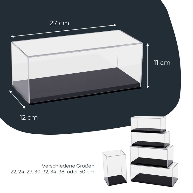 Acryl Vitrine für Modellautos Figuren HMF 46801 27 x 12 x 11 cm quer robust