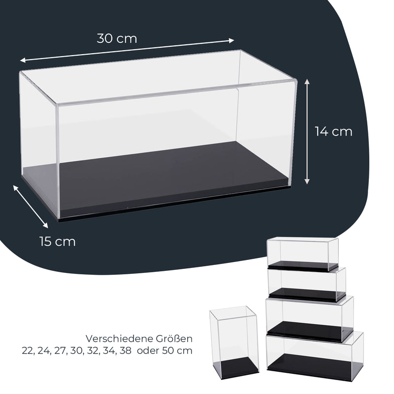 Acryl Vitrine für Modellautos Figuren HMF 46801 30 x 15 x 14 cm quer robust
