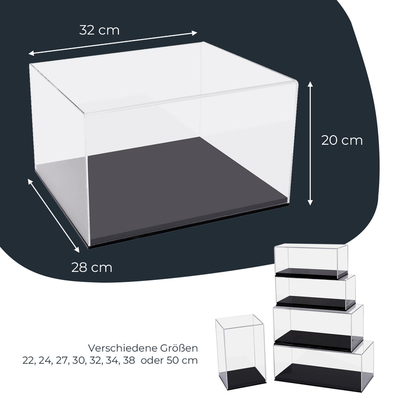 Acryl Vitrine für Modellautos Figuren HMF 46801 32 x 28 x 20 cm quer robust