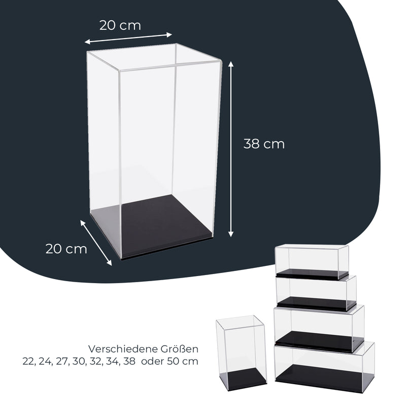 Acryl Vitrine für Modellautos Figuren HMF 46801 20 x 20 x 38 cm hoch robust