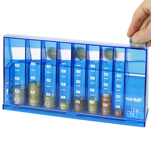 Münzsortierer von HMF mit 24 cm Breite in Blau