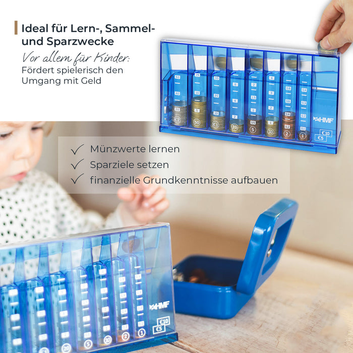 Münzsortierer von HMF mit 24 cm Breite in Blau