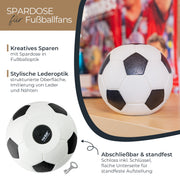 Spardose im Fußball-Look von HMF mit 15 cm Durchmesser in Weiß