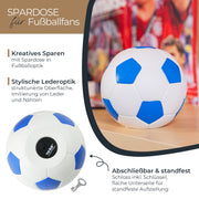 Spardose im Fußball-Look von HMF mit 15 cm Durchmesser in Blau