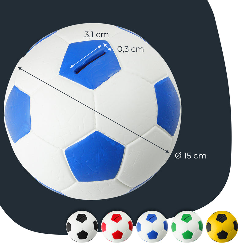 Spardose im Fußball-Look von HMF mit 15 cm Durchmesser in Blau