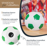 Spardose im Fußball-Look von HMF mit 15 cm Durchmesser in Grün