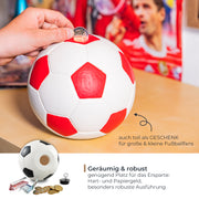 Spardose im Fußball-Look von HMF mit 15 cm Durchmesser in Gelb