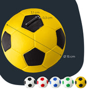 Spardose im Fußball-Look von HMF mit 15 cm Durchmesser in Gelb
