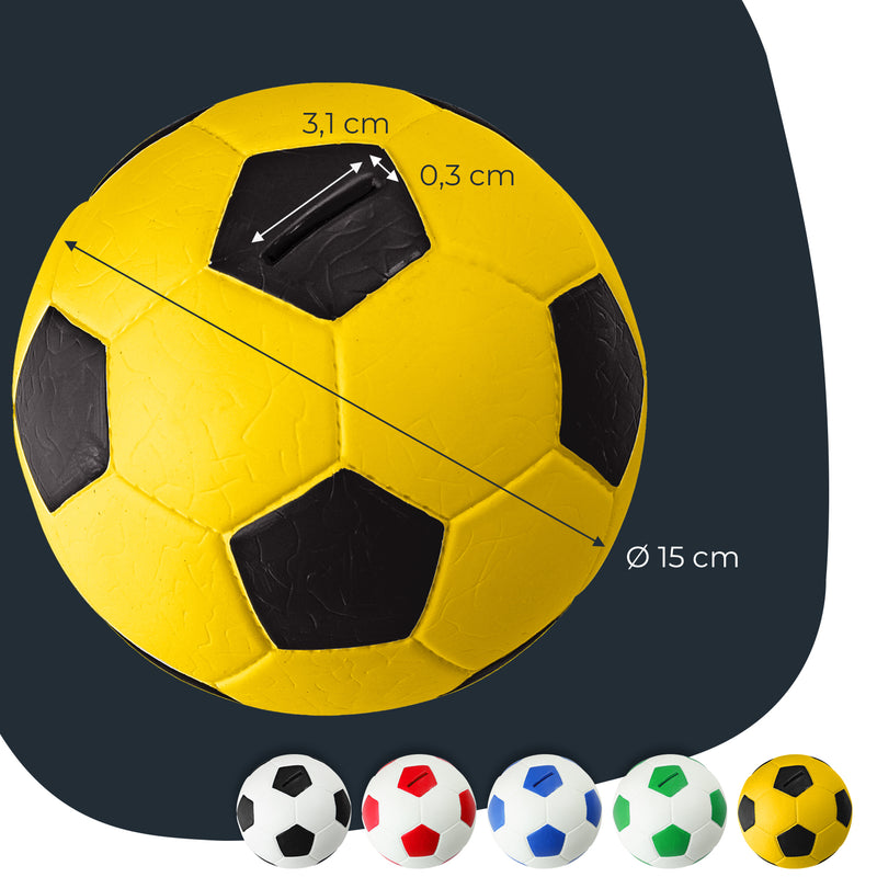Spardose im Fußball-Look von HMF mit 15 cm Durchmesser in Gelb