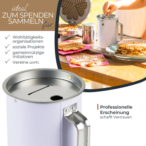 Spendendose mit Griff von HMF mit den Maßen 14.5 x 10 cm in Lichtgrau