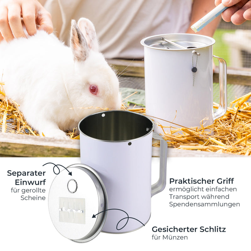 Spendendose mit Griff von HMF mit den Maßen 14.5 x 10 cm in Lichtgrau