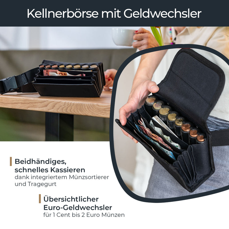 Kellnerbörse Euro-Münzsortierer Tragegurt HMF 48810-02 20.5 x 10 x 6.5 cm