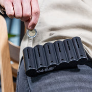 Euro-Münzsortierer 15.5 cm HMF 48821-02 für Kellnerbörse Schwarz 6 Münzrillen mit Tragegriff