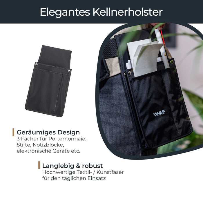 Holster für Kellnertaschen von HMF in Schwarz