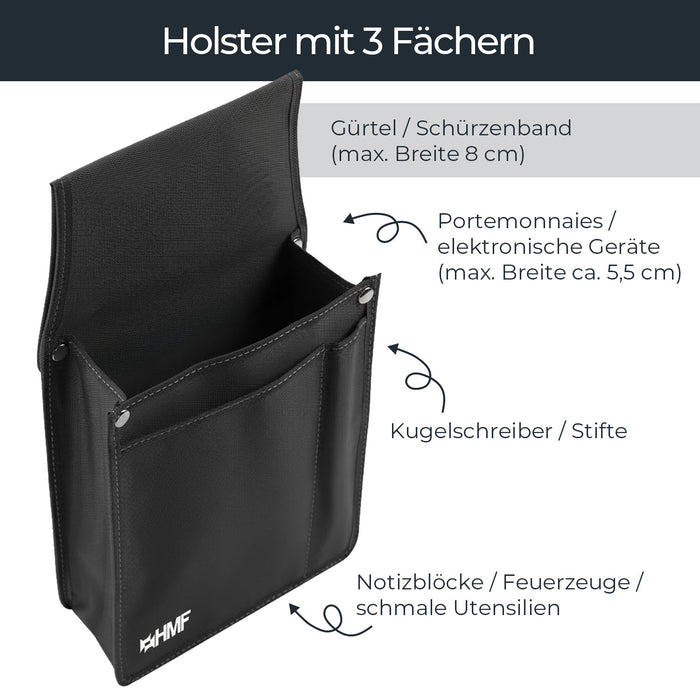Kellnertasche und Holster im Set von HMF in Schwarz