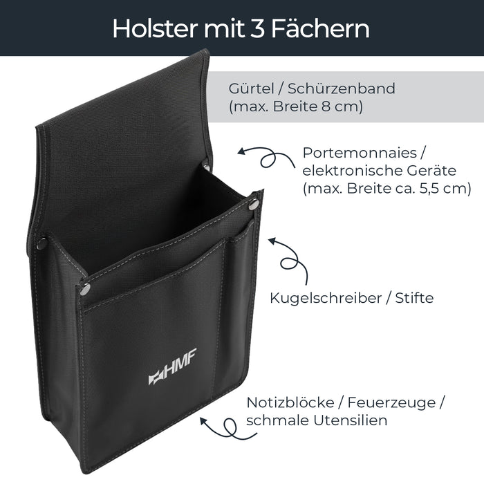 Kellnertasche und Holster im Set von HMF in Schwarz