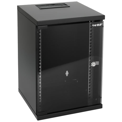 10 Zoll Serverschrank mit 9 Höheneinheiten von HMF mit 300 mm Tiefe in Schwarz