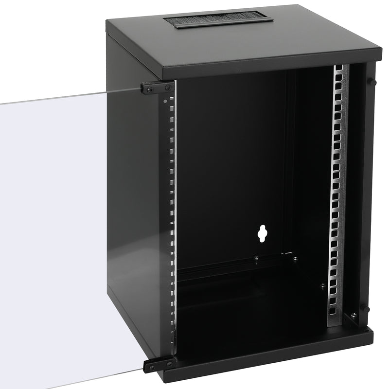 10 Zoll Serverschrank mit 9 Höheneinheiten von HMF mit 300 mm Tiefe in Schwarz