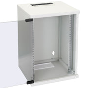 10 Zoll Serverschrank mit 9 Höheneinheiten von HMF mit 300 mm Tiefe in Lichtgrau