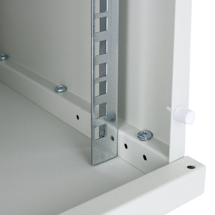 10 Zoll Serverschrank mit 9 Höheneinheiten von HMF mit 300 mm Tiefe in Lichtgrau