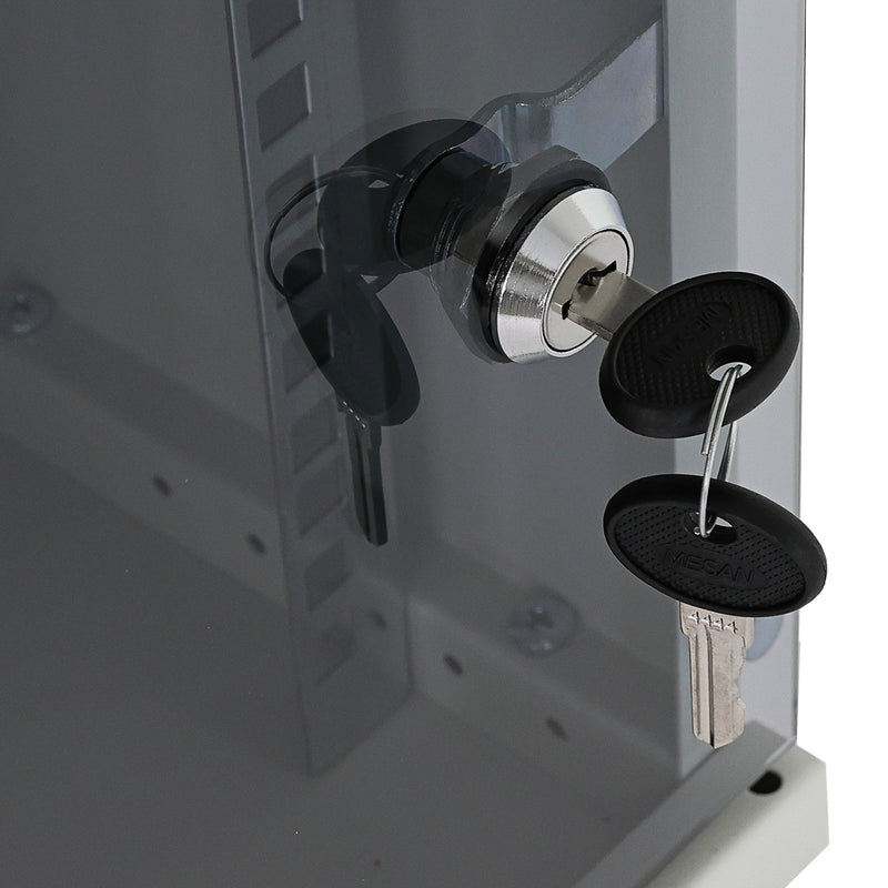 10 Zoll Serverschrank mit 9 Höheneinheiten von HMF mit 300 mm Tiefe in Lichtgrau