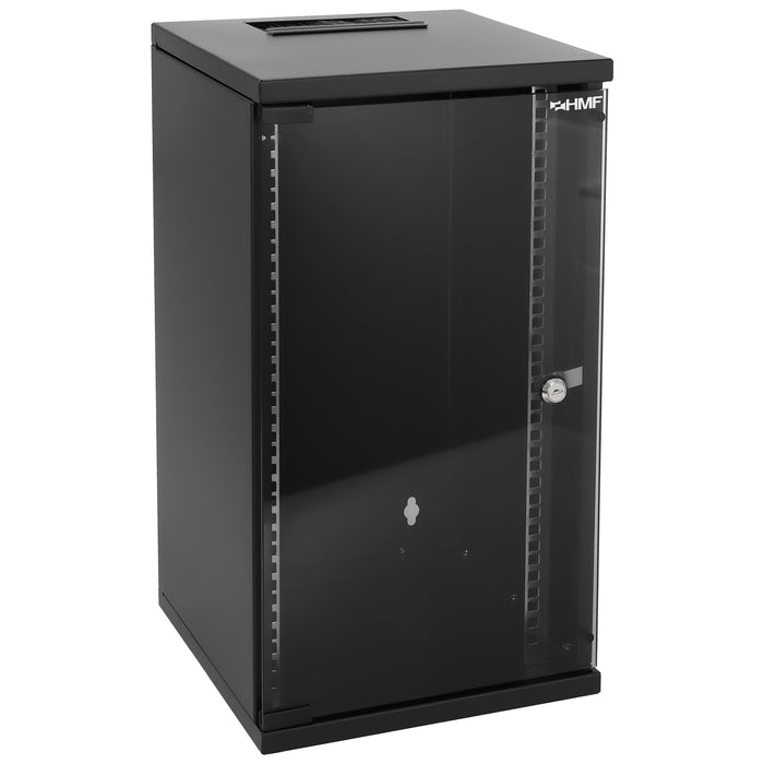 10 Zoll Serverschrank mit 12 Höheneinheiten von HMF mit 300 mm Tiefe in Schwarz