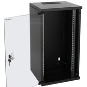 10 Zoll Serverschrank mit 12 Höheneinheiten von HMF mit 300 mm Tiefe in Schwarz