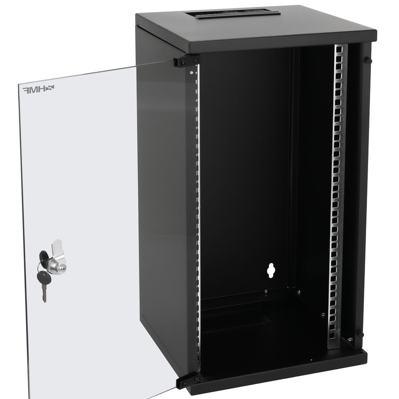 10 Zoll Serverschrank mit 12 Höheneinheiten von HMF mit 300 mm Tiefe in Schwarz