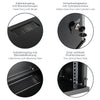 HMF Netzwerkschrank Serverschrank 10 Zoll 12 HE 300 mm Tiefe Voll montiert Glastür Schwarz