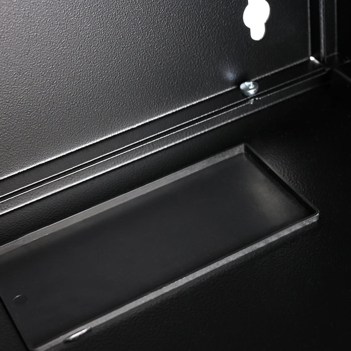 HMF Netzwerkschrank Serverschrank 10 Zoll 12 HE 300 mm Tiefe Voll montiert Glastür Schwarz