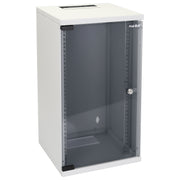 10 Zoll Serverschrank mit 12 Höheneinheiten von HMF mit 300 mm Tiefe in Lichtgrau