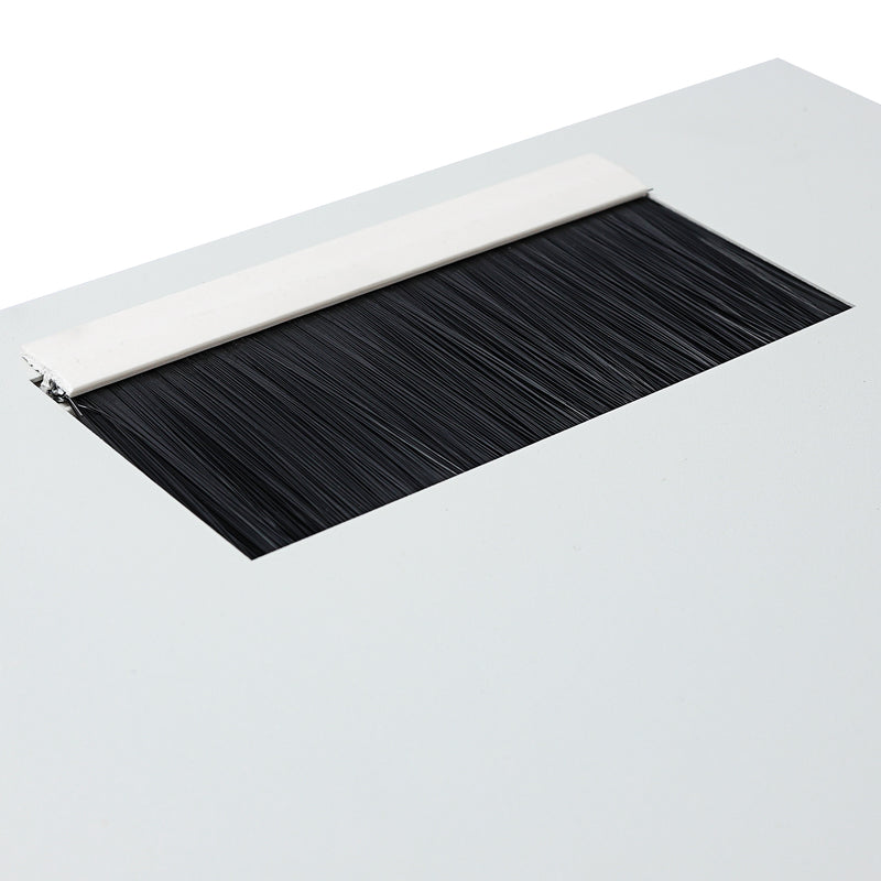 HMF Netzwerkschrank Serverschrank 10 Zoll 12 HE 300 mm Tiefe Voll montiert Glastür Lichtgrau