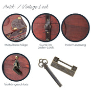 Schatztruhe mit Schloss Frankreich HMF 6400 50 cm Details
