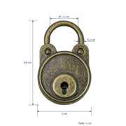 Mini Deko Vorhängeschloss mit Schlüssel HMF 6490 Rund Bronze Maße