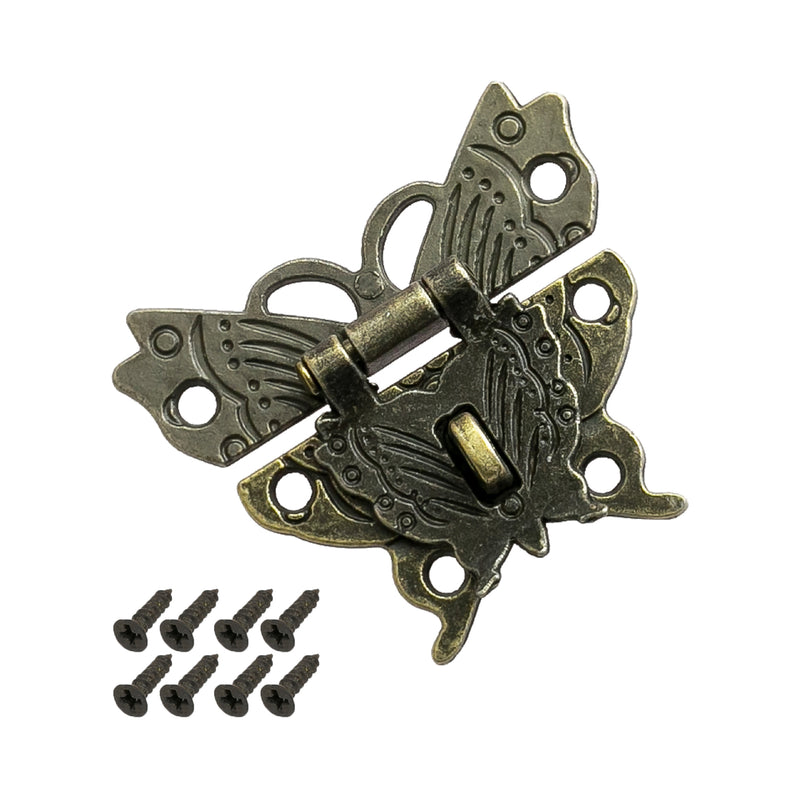 Verschluss mit Schlossöse für Vintage Truhen von HMF mit den Maßen 35 x 50 mm in Bronze
